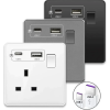 18W Type-C Plug Quick Charging Uk 13A Usb Wall Socket,Electrical Outlet with 3.1A USB C