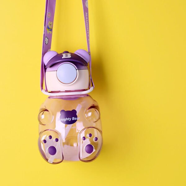 Spout Large Capacity 750ml Children Gift Plastic Drinking Water Bottle Cartoon Bear Back