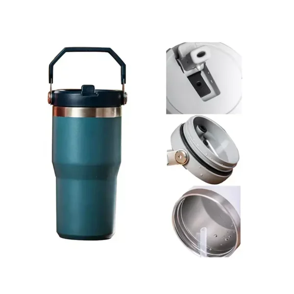 Custom 20OZ 30oz Straw Travel Tumbler Stainless Steel Vacuum Insulated Tumbler With Portable Handle